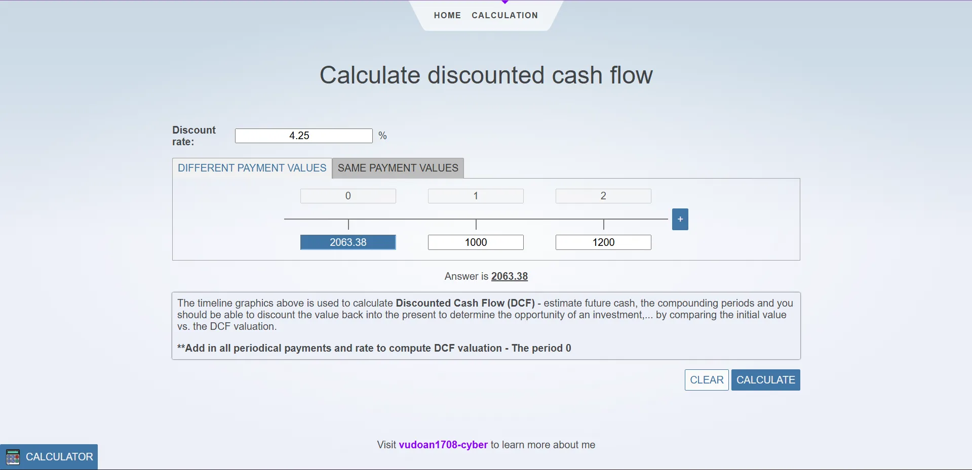 Different payment DCF