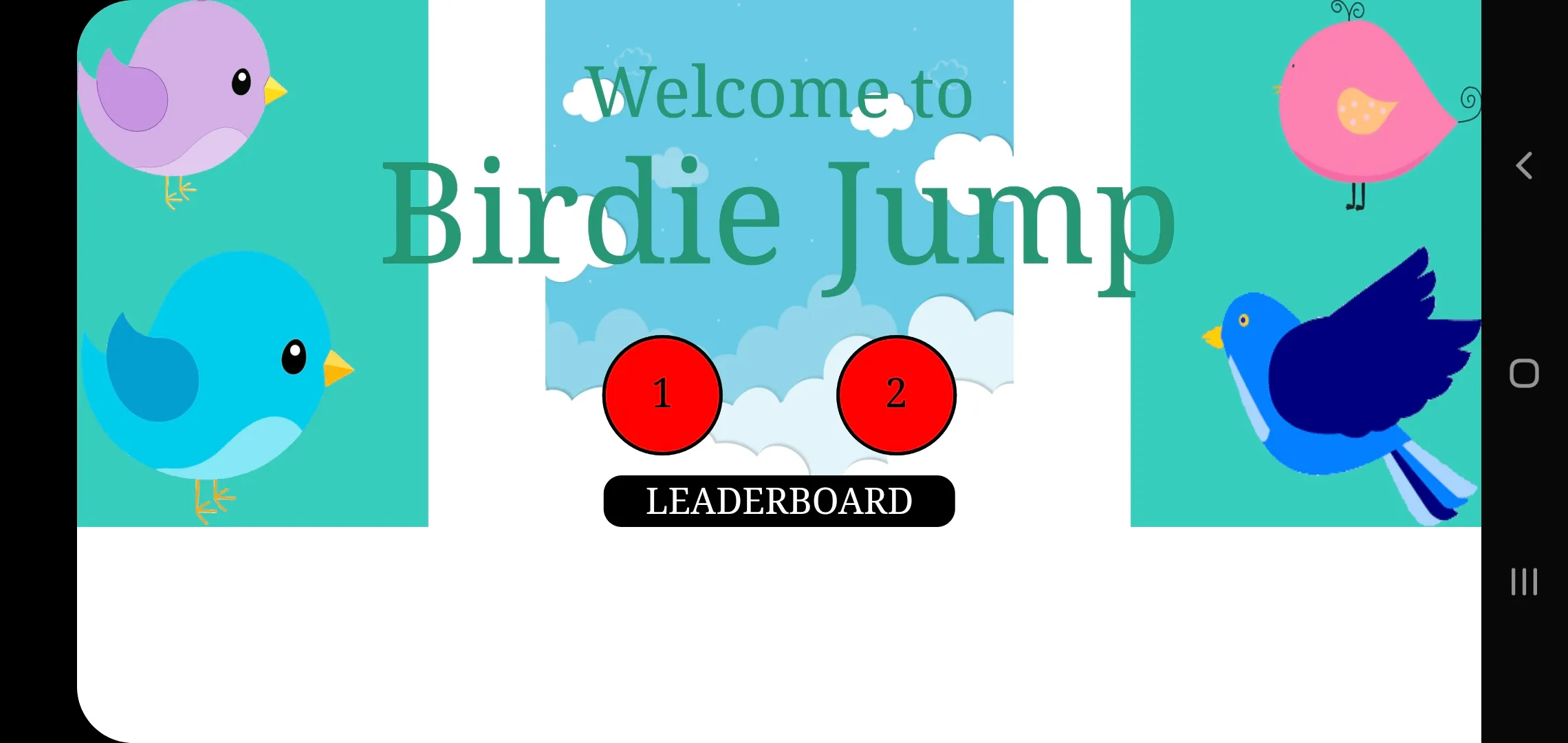 Welcome page (mobile)