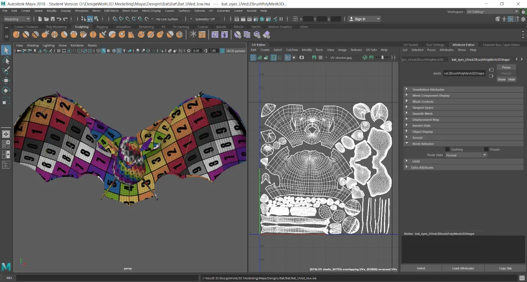UV mapping for texturing work