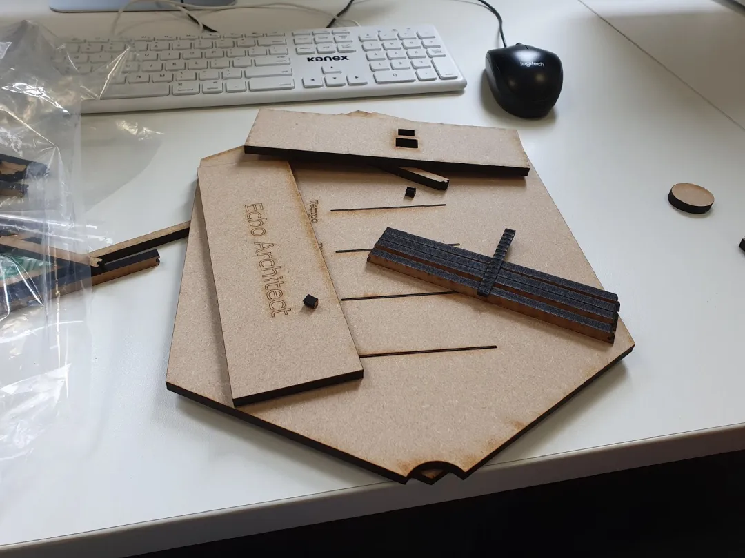 Laser cut pieces of the prototype