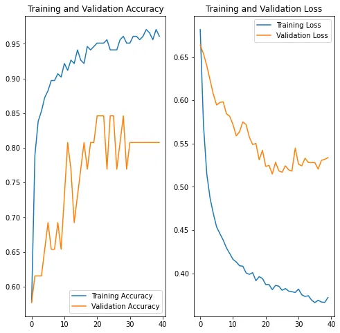 Training & Validation charts