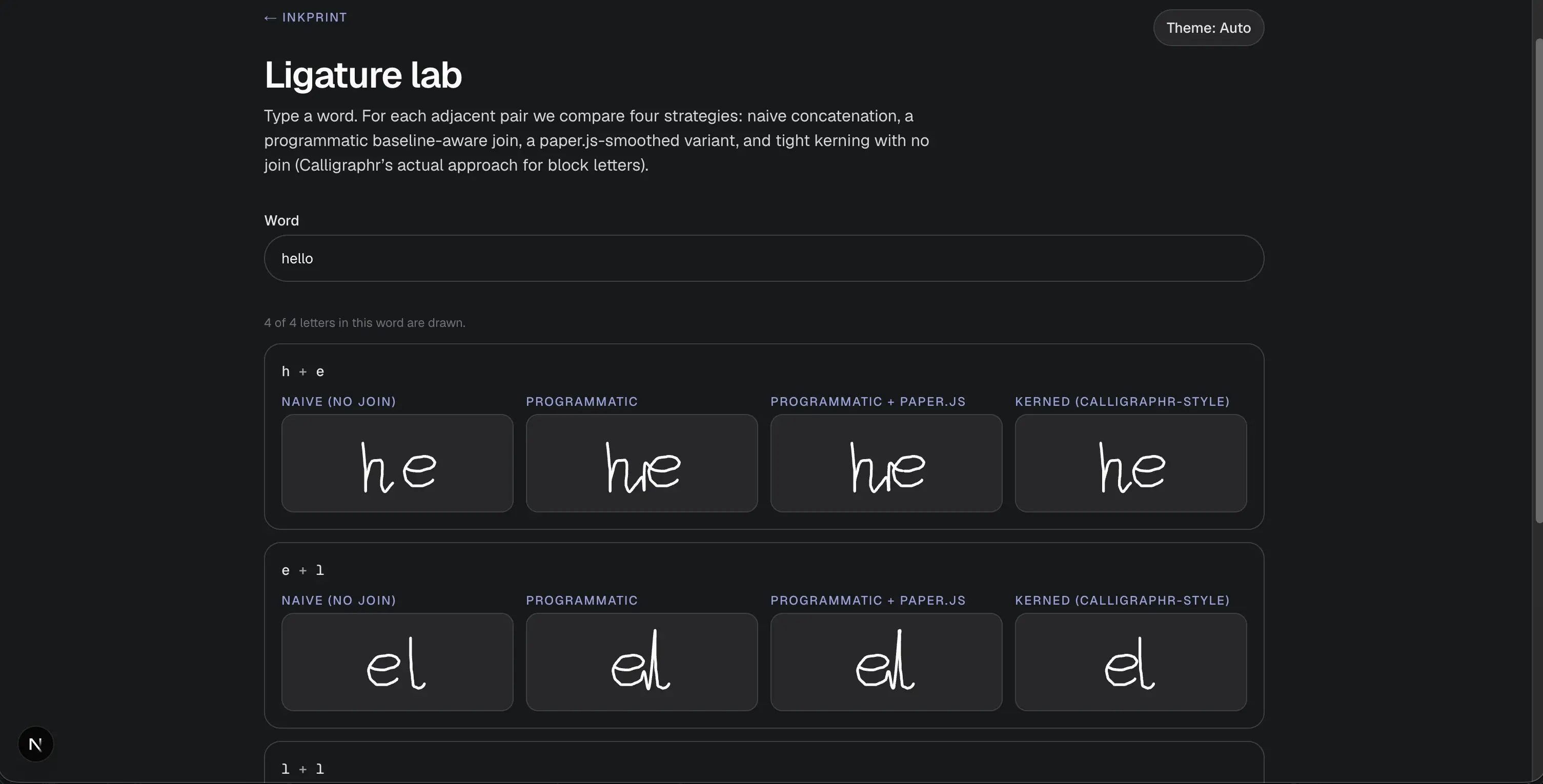 Ligature Lab - Compare with other tools