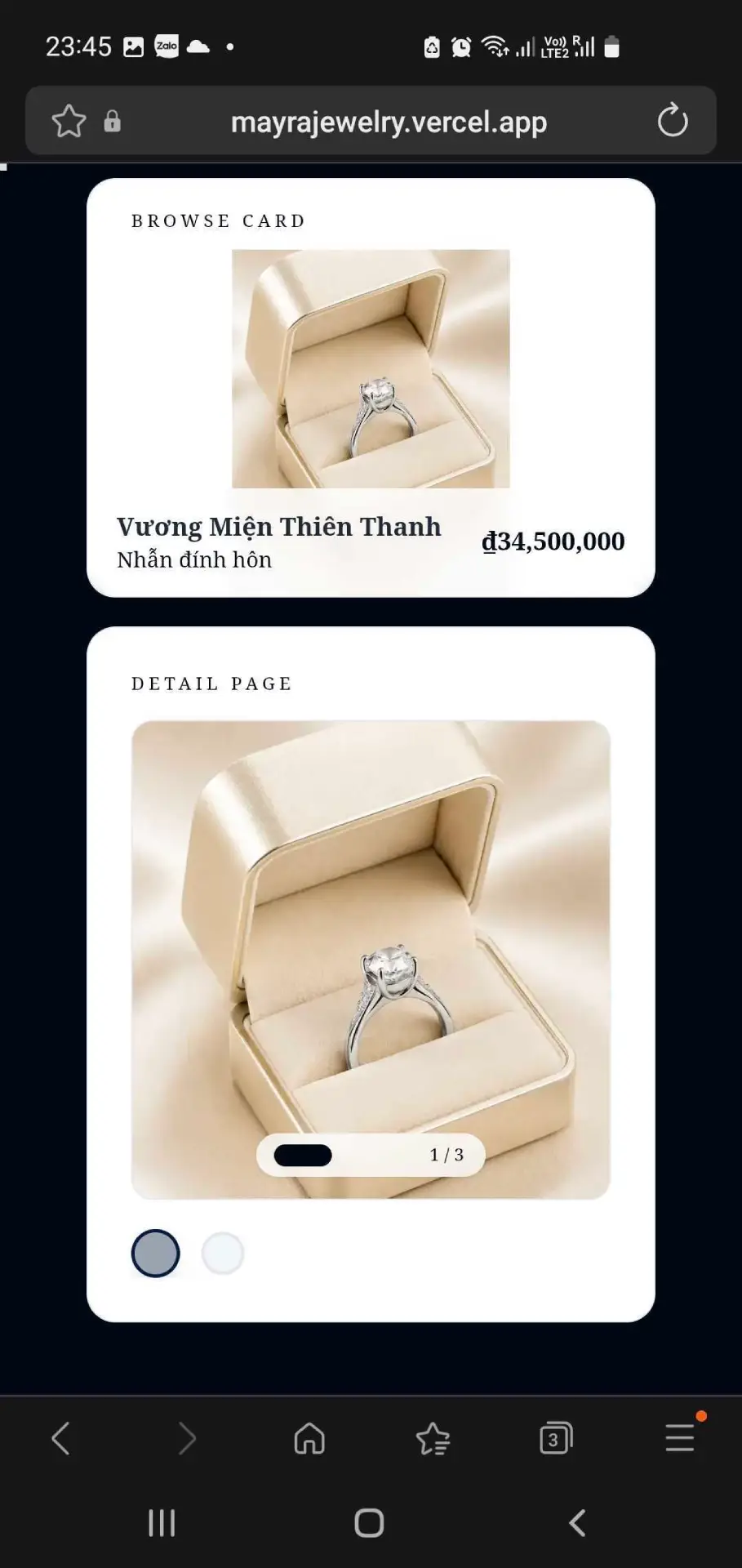 Mobile - Admin Jewelry CMS Preview