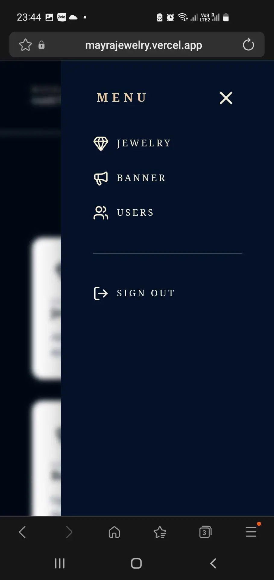 Mobile - Admin Nav UI