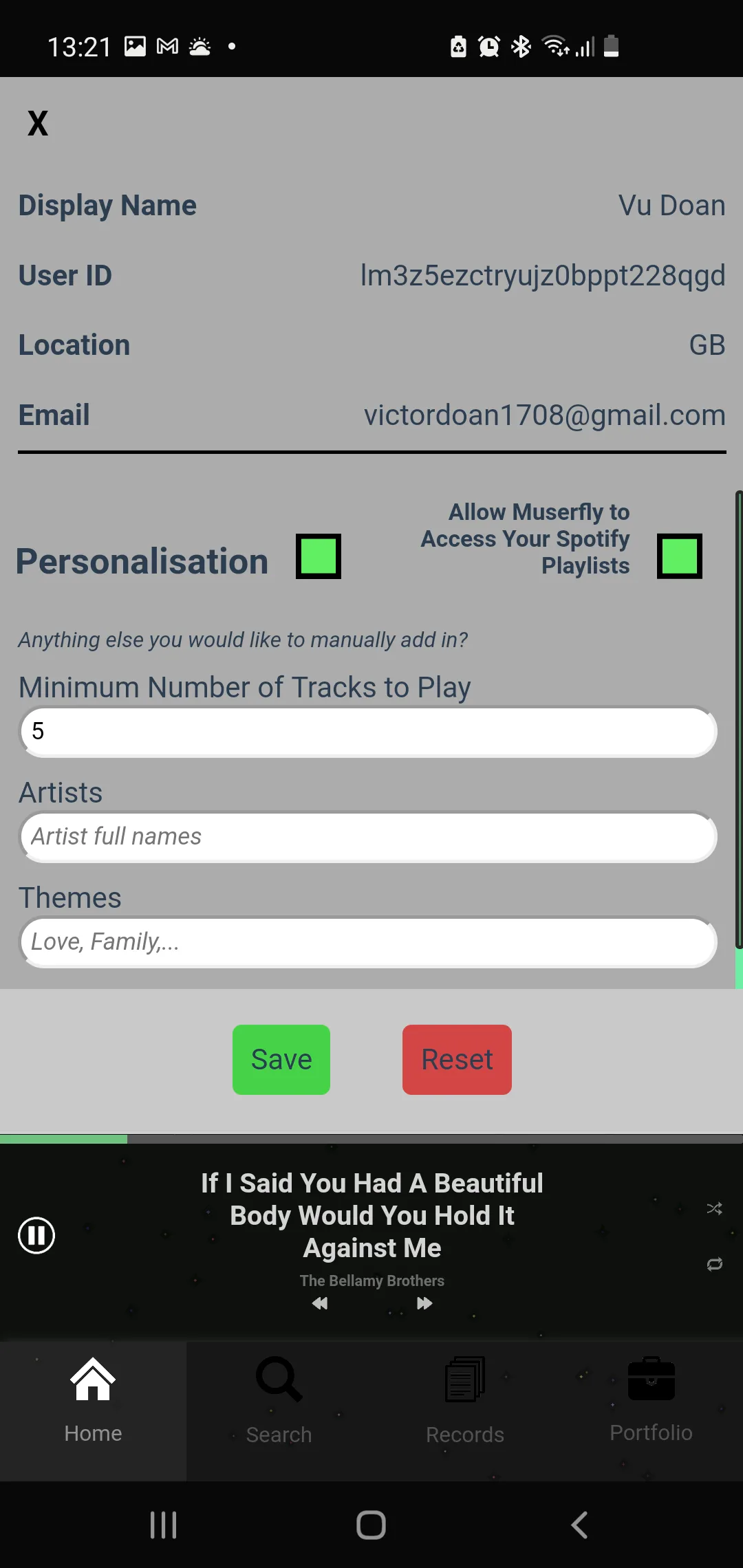 Settings (mobile)