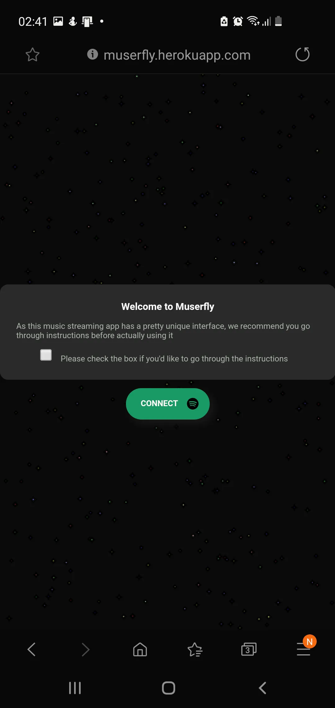 Welcoming page