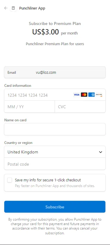 Stripe integration